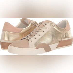 Sz 6 Dolce Vita Zina Gold Leather Sneakers